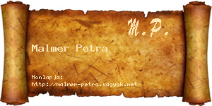 Malmer Petra névjegykártya